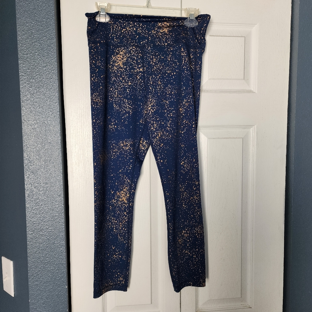 ZYIA Leggings Navy Stay Gold Light n Tight Hi-Rise SIZE 8 TO 10